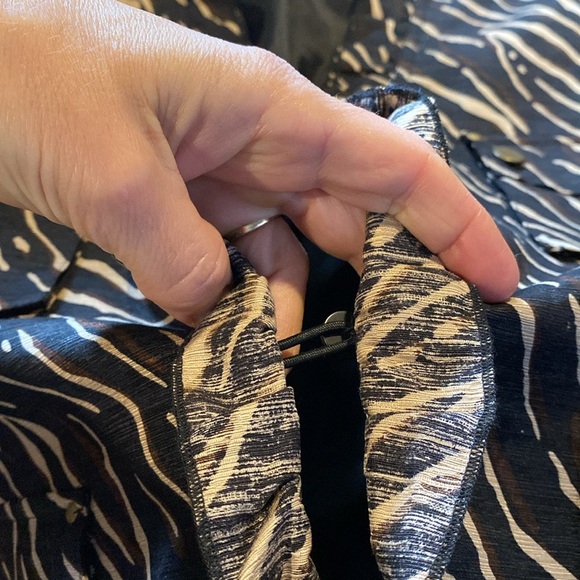 Women's Silk Jacket Blazer Ruffled Animal Print Luxury Office Business Casual - Picture 15 of 15